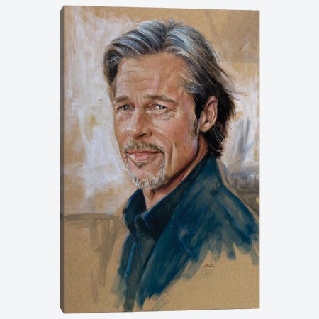 Brad Pitt Canvas Print #MHZ48} by Marc Lehmann Canvas Print