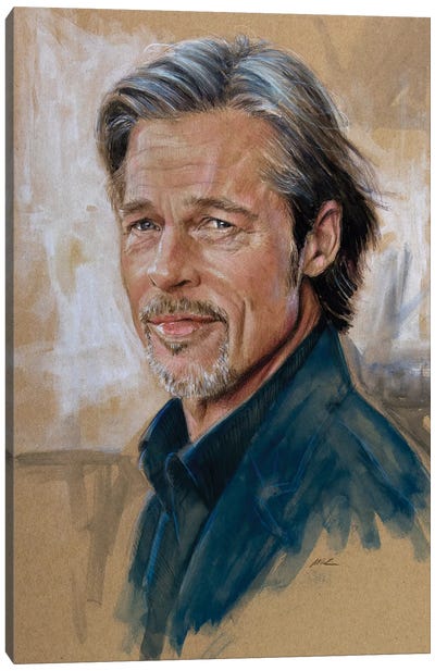 Brad Pitt Canvas Art Print - Marc Lehmann