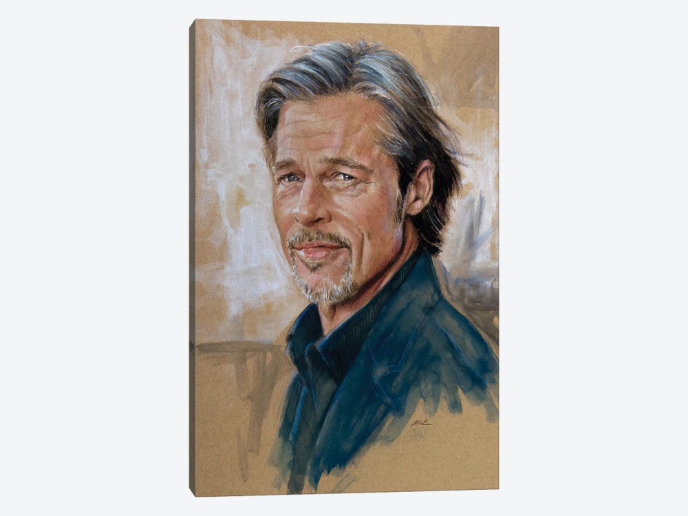 Brad Pitt by Marc Lehmann 1-piece Canvas Print