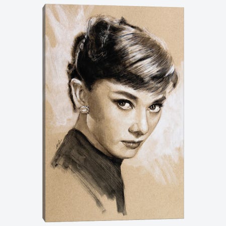 Audrey Hepburn Canvas Print #MHZ54} by Marc Lehmann Canvas Print