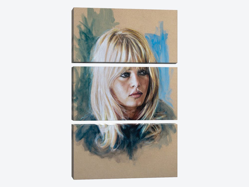 Brigitte Bardot by Marc Lehmann 3-piece Canvas Art
