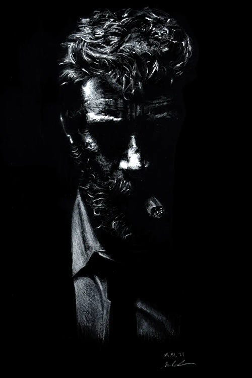 Hugh Jackman - On Black by Marc Lehmann wall art