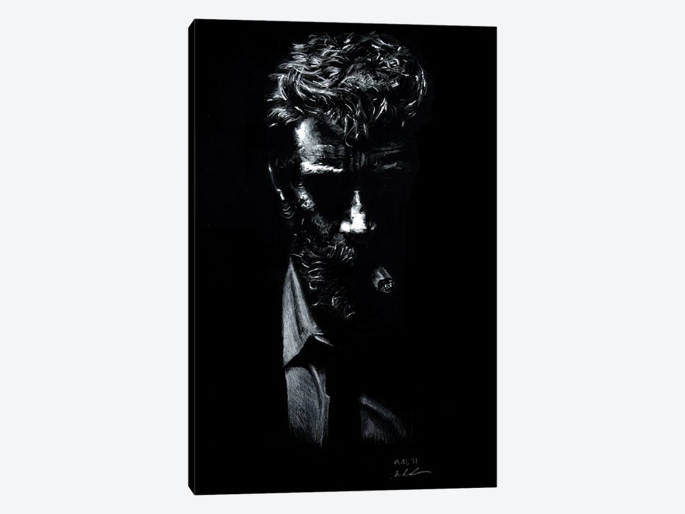 Hugh Jackman - On Black by Marc Lehmann 1-piece Canvas Art Print