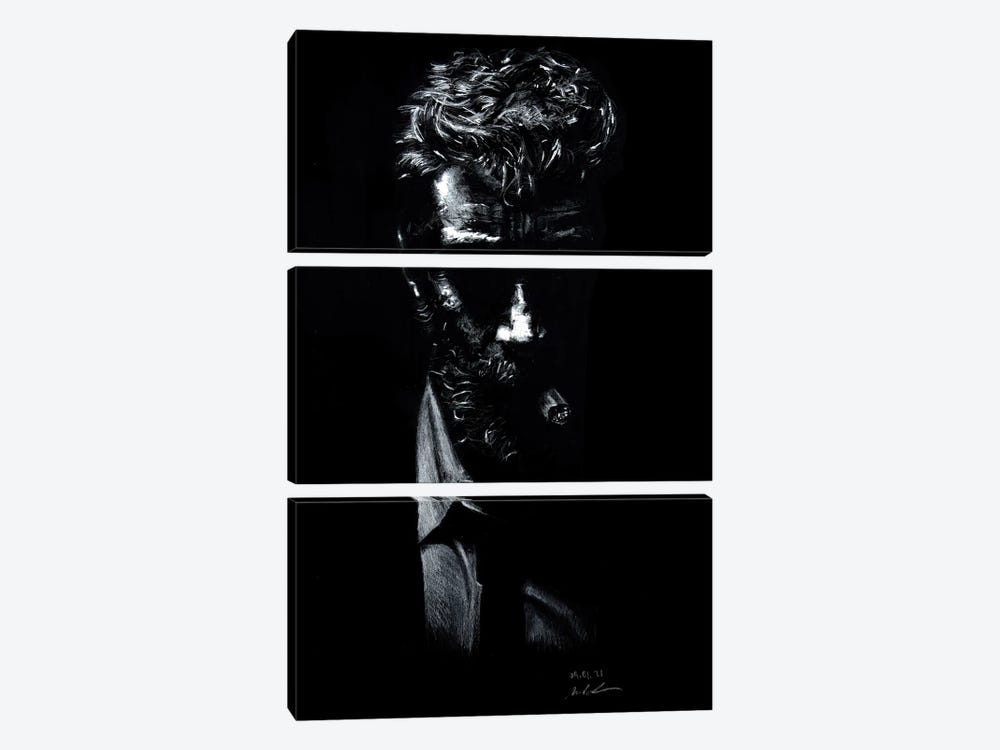 Hugh Jackman - On Black by Marc Lehmann 3-piece Canvas Print