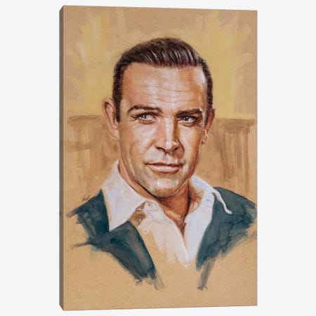 Sean Connery Canvas Print #MHZ7} by Marc Lehmann Canvas Wall Art