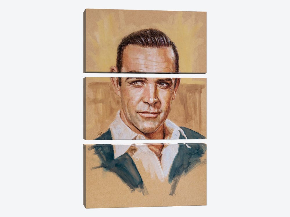 Sean Connery by Marc Lehmann 3-piece Canvas Wall Art