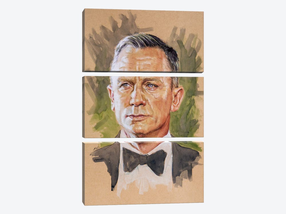 Daniel Craig by Marc Lehmann 3-piece Canvas Art Print