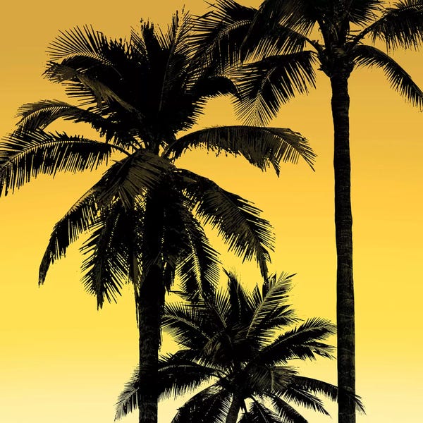Mia Jensen: Palms Black on Yellow I by Mia Jensen