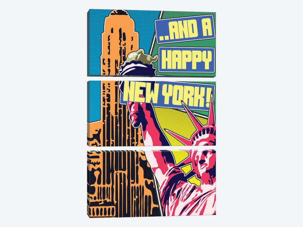 And A Happy New York by Cristian Mielu 3-piece Canvas Artwork
