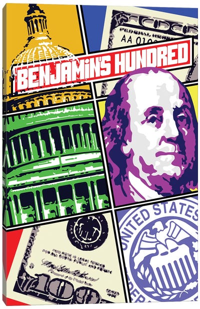 Benjamins Hundred Canvas Art Print - Money Art