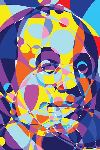 Benjamin Franklin United Circles by Cristian Mielu framed canvas print