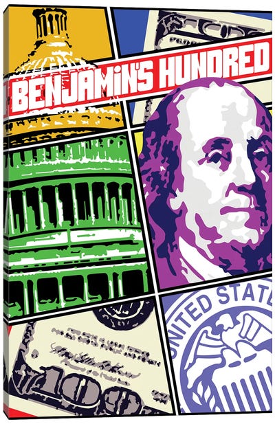 Benjamin Franklin Comic Cover Canvas Art Print - Cristian Mielu