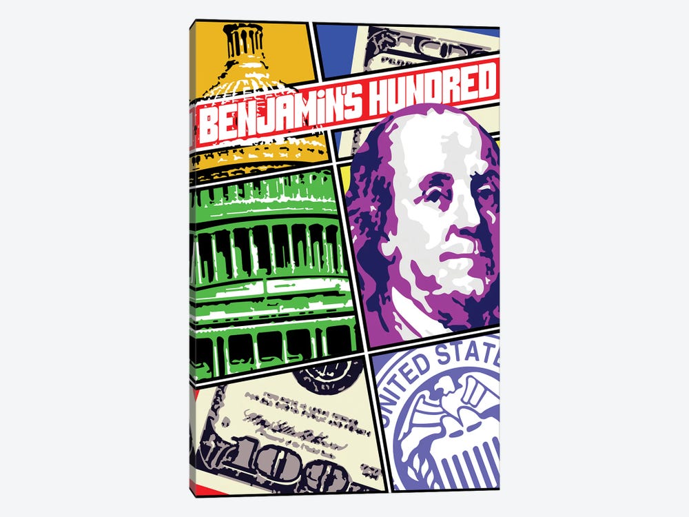 Benjamin Franklin Comic Cover by Cristian Mielu 1-piece Canvas Artwork