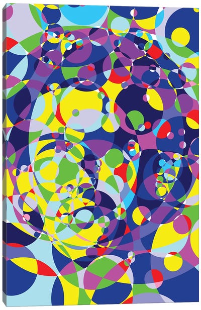 Ayrton Colored Circles Canvas Art Print - Ayrton Senna da Silva