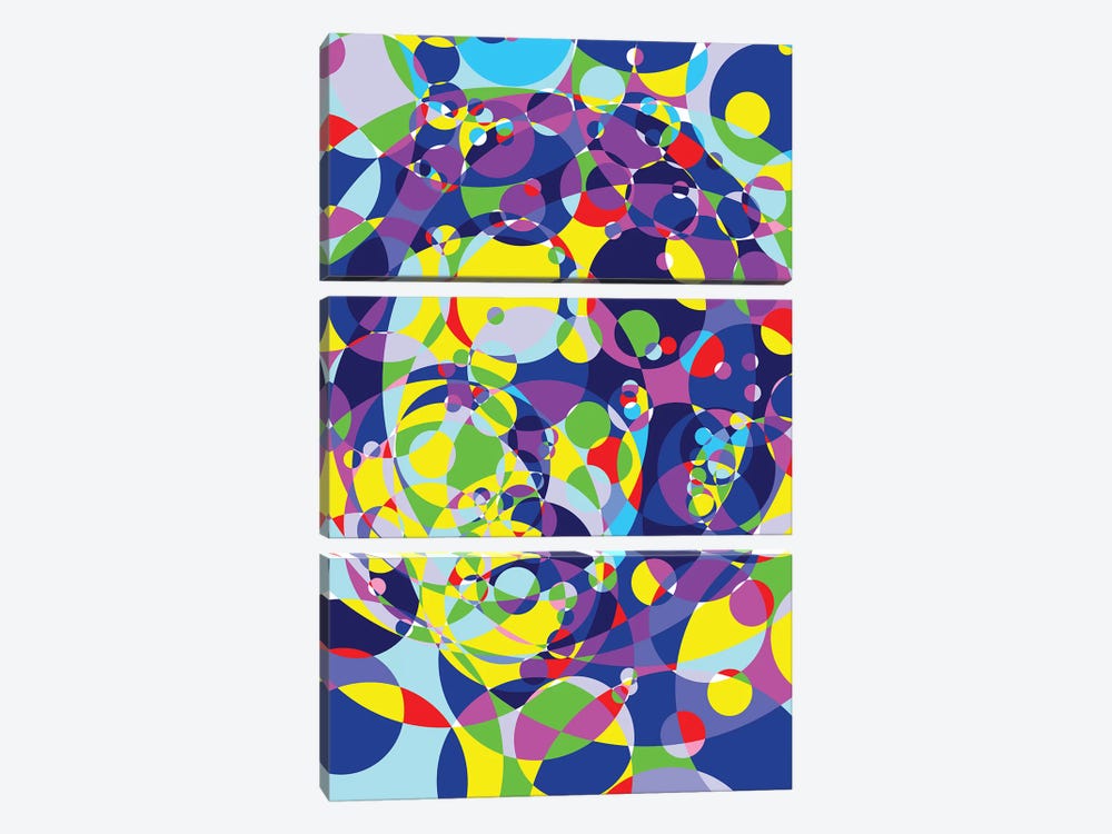 Ayrton Colored Circles by Cristian Mielu 3-piece Canvas Art Print