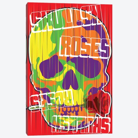 Skulls N Roses Canvas Print #MIE193} by Cristian Mielu Canvas Art