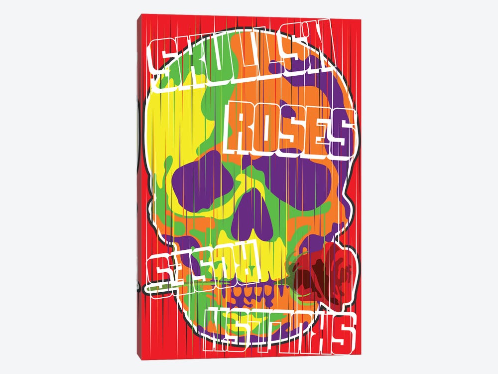 Skulls N Roses by Cristian Mielu 1-piece Canvas Artwork