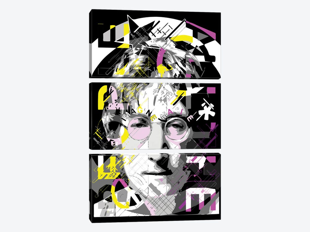 Lennon - Imagine by Cristian Mielu 3-piece Canvas Art