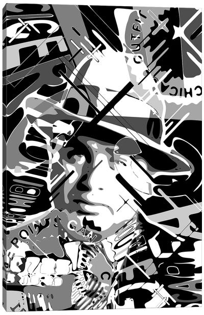 Al Capone Scarface Canvas Art Print - Black & White Graphics & Illustrations