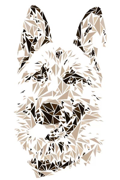 German Shepherd by Cristian Mielu framed canvas print