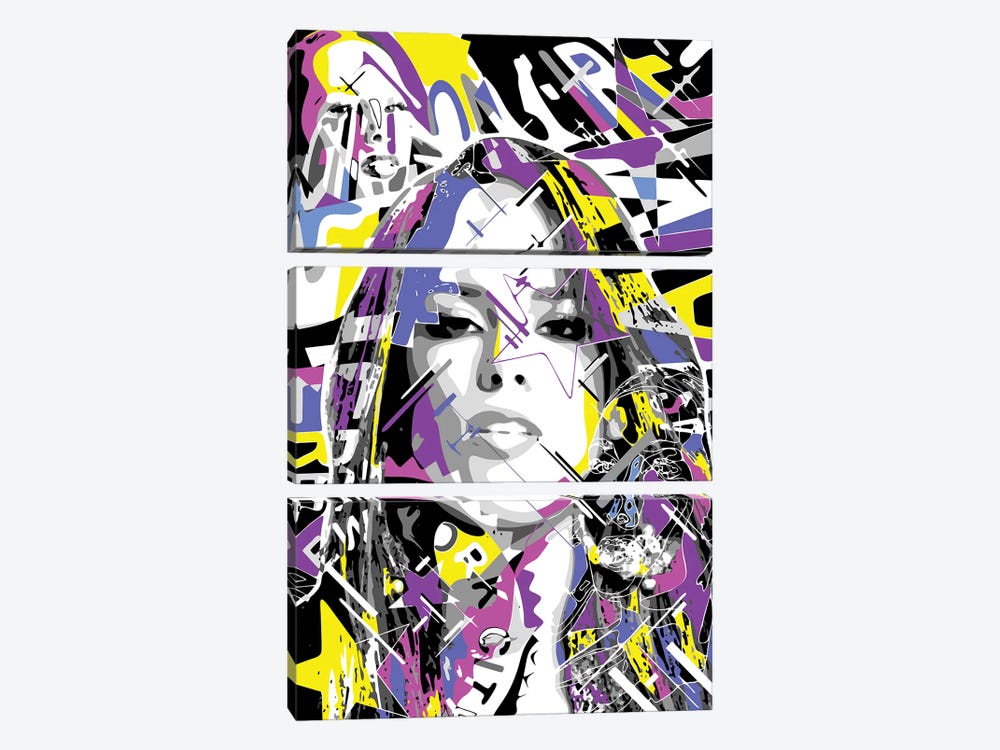 Alicia Keys by Cristian Mielu 3-piece Canvas Artwork