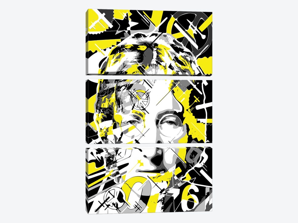 John Lennon by Cristian Mielu 3-piece Canvas Print