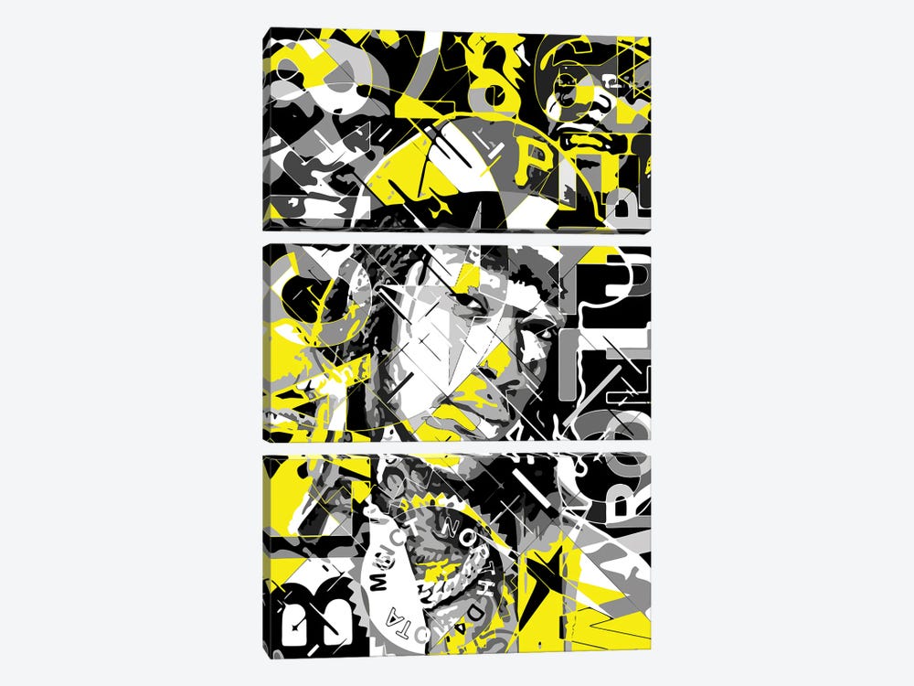 Wiz Khalifa by Cristian Mielu 3-piece Canvas Art
