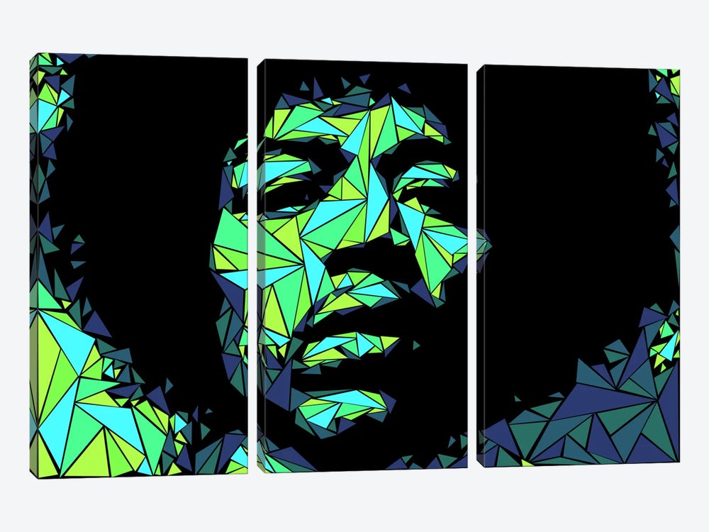 Jimi Hendrix II by Cristian Mielu 3-piece Canvas Art