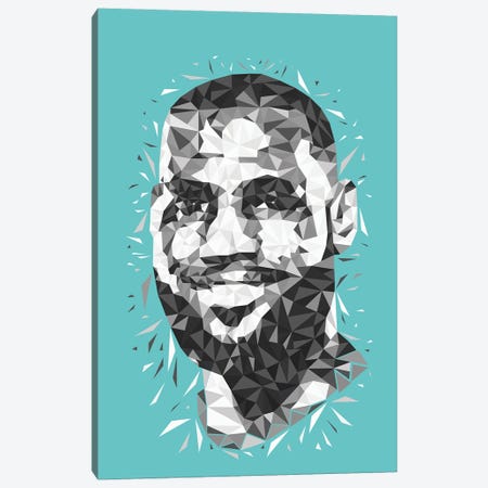 Low Poly Lebron Canvas Print #MIE414} by Cristian Mielu Canvas Wall Art