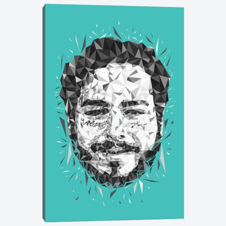 Low Poly Post Malone Canvas Print #MIE422} by Cristian Mielu Canvas Wall Art
