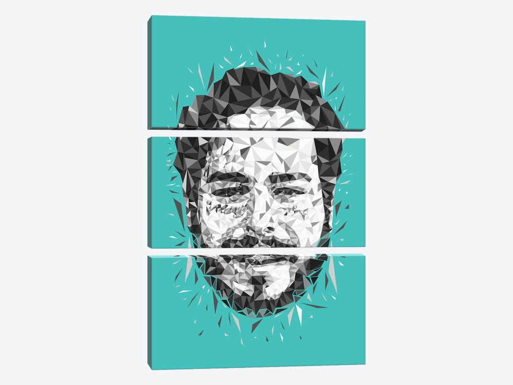 Low Poly Post Malone by Cristian Mielu 3-piece Canvas Artwork