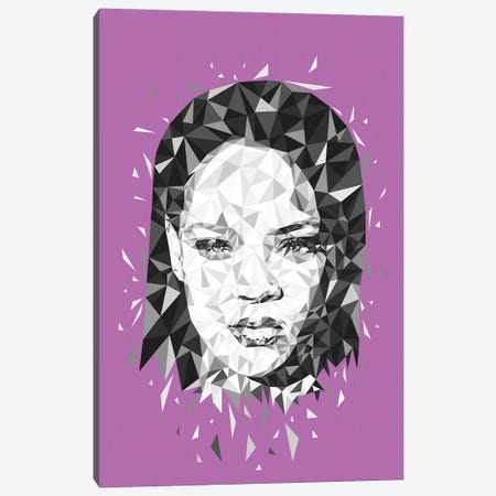 Low Poly Rihanna Canvas Print #MIE423} by Cristian Mielu Canvas Artwork