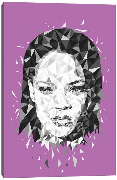 Low Poly Rihanna Canvas Art Print - Cristian Mielu