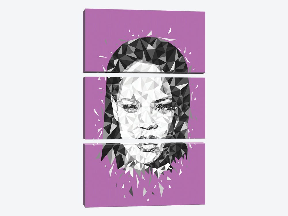 Low Poly Rihanna by Cristian Mielu 3-piece Art Print
