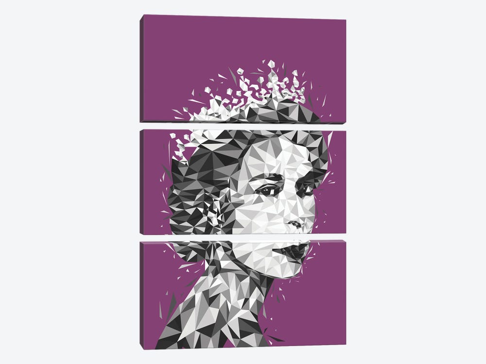 Low Poly The Queen by Cristian Mielu 3-piece Canvas Artwork
