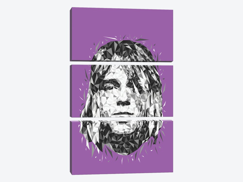Low Poly Cobain by Cristian Mielu 3-piece Art Print