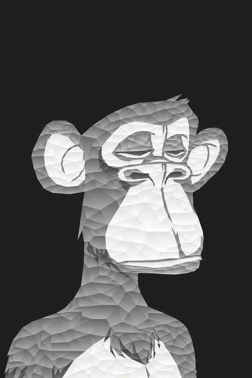 Low Poly Grey Bored Ape