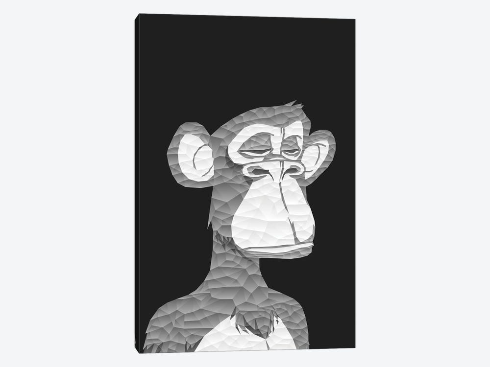 Low Poly Grey Bored Ape by Cristian Mielu 1-piece Canvas Print