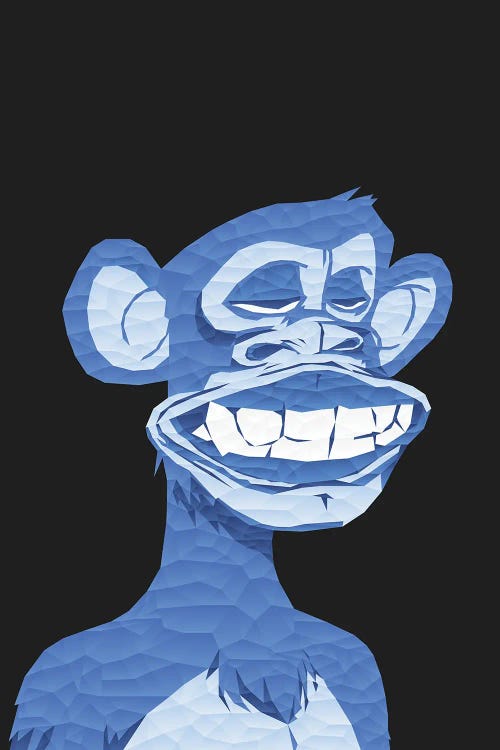 Low Poly Blue Bored Ape