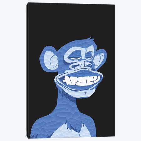 Low Poly Blue Bored Ape Canvas Print #MIE446} by Cristian Mielu Art Print