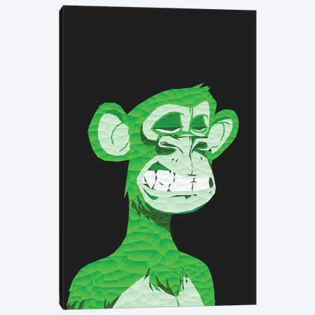 Low Poly Green Bored Ape Canvas Print #MIE447} by Cristian Mielu Canvas Print