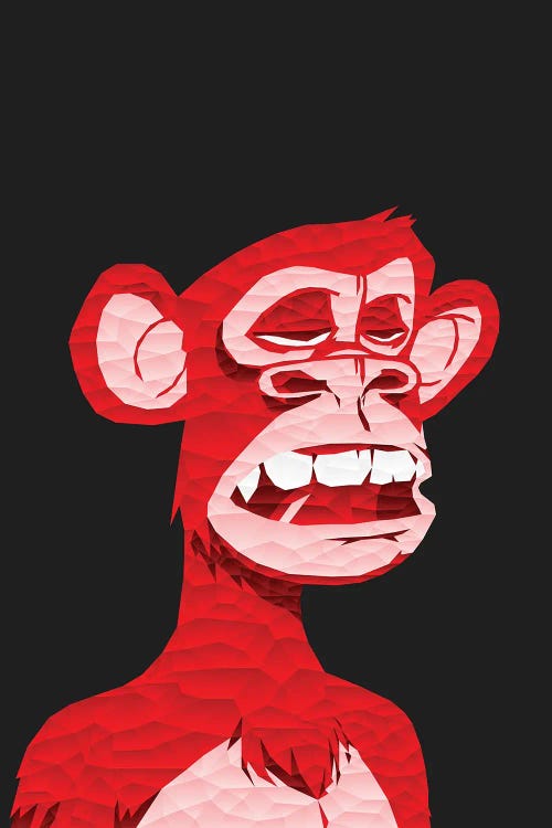 Low Poly Red Bored Ape