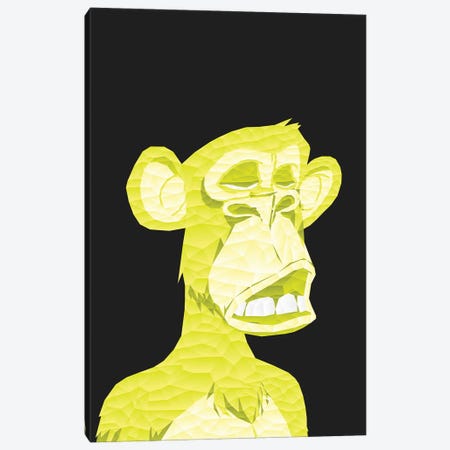 Low Poly Yellow Bored Ape Canvas Print #MIE449} by Cristian Mielu Canvas Wall Art