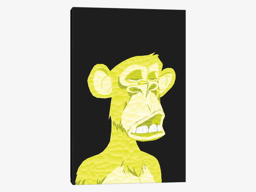 Low Poly Yellow Bored Ape by Cristian Mielu 1-piece Canvas Art Print