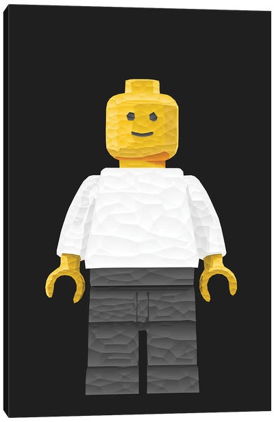 Low Poly Lego Man Canvas Art Print - Building Blocks