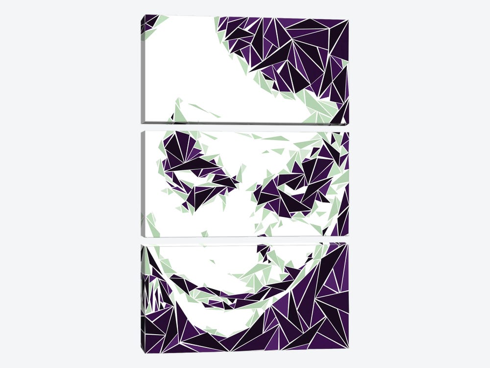Joker III by Cristian Mielu 3-piece Canvas Wall Art