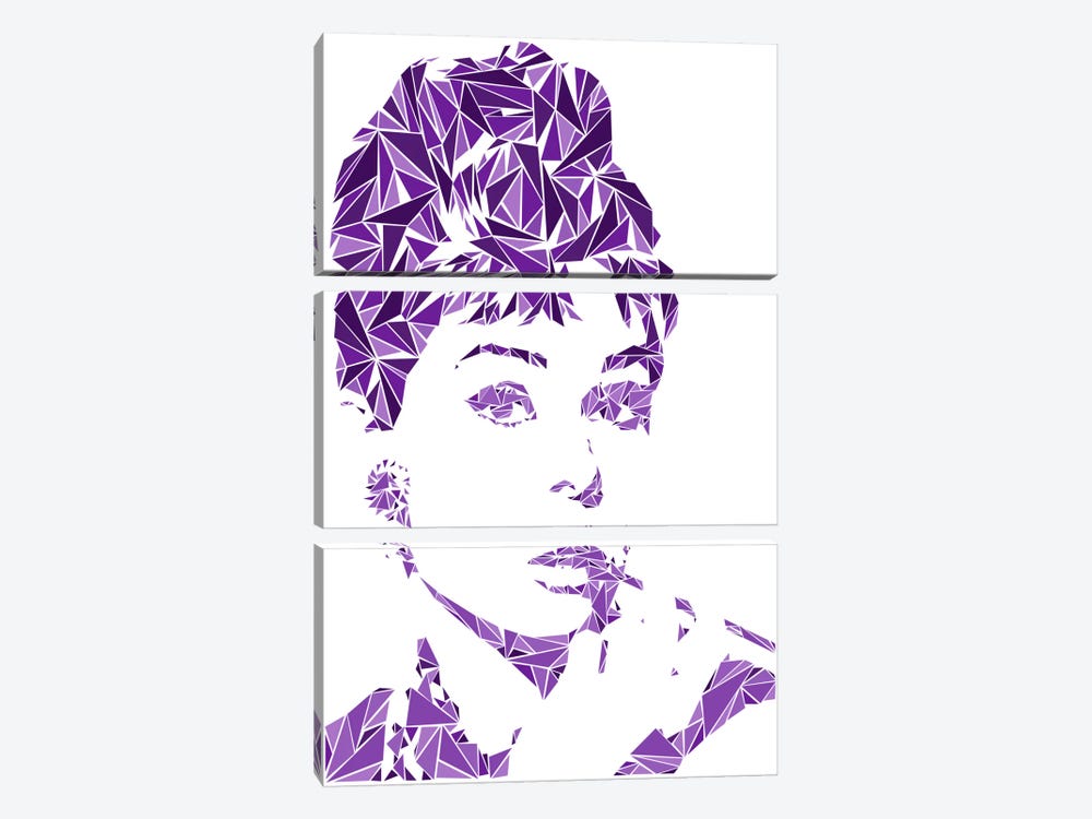 Audrey Hepburn by Cristian Mielu 3-piece Canvas Artwork