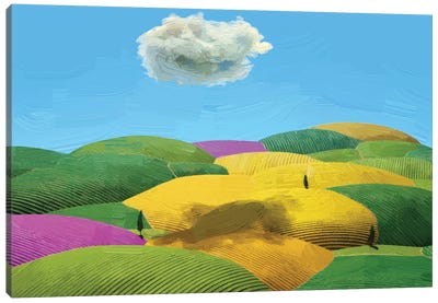 Summer Tuscan Landscape Canvas Art Print - Mike Kiev