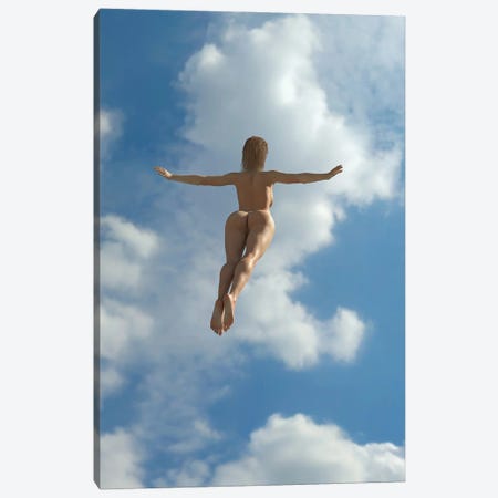 Woman Flying In The Sky Canvas Print #MII148} by Mike Kiev Canvas Art Print