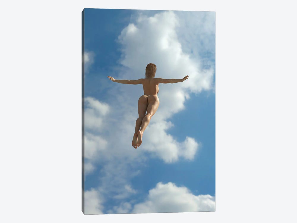 Woman Flying In The Sky by Mike Kiev 1-piece Art Print